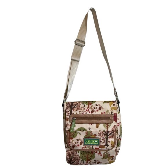 Lily Bloom Handbags - Womens Lily Bloom Owl Fox Crossbody Canvas Purse